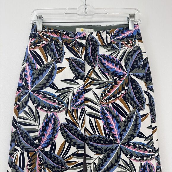 Boden Womens 2 Richmond Exotic Leaves Tropical High Waisted 7/8 Casual Pants - Picture 2 of 6